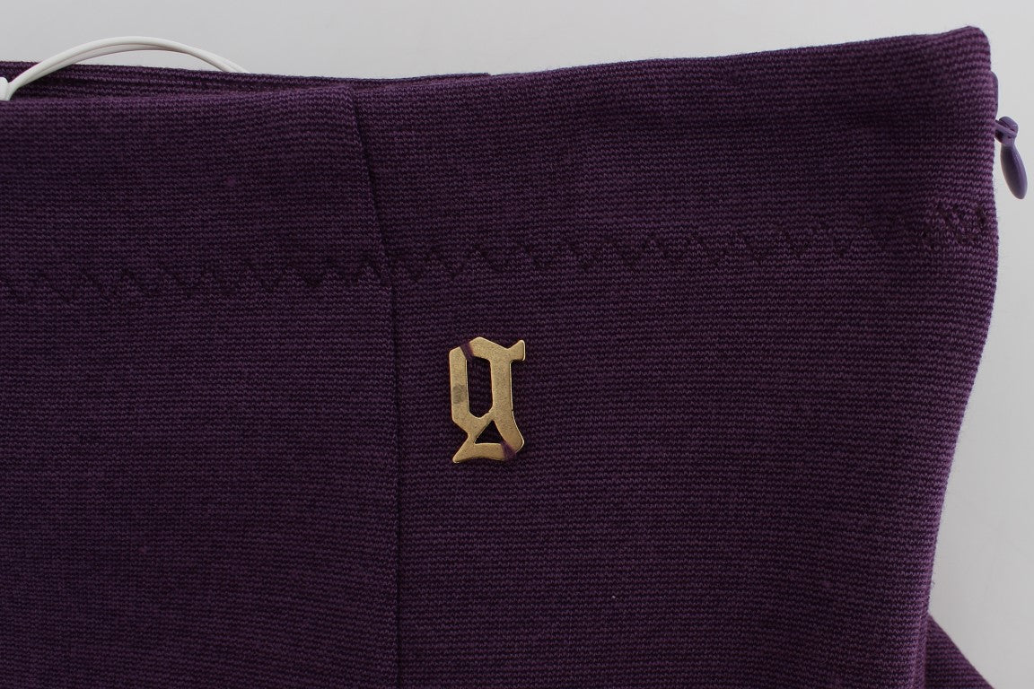 Elegant Purple Pencil Skirt - SEHABRANDS