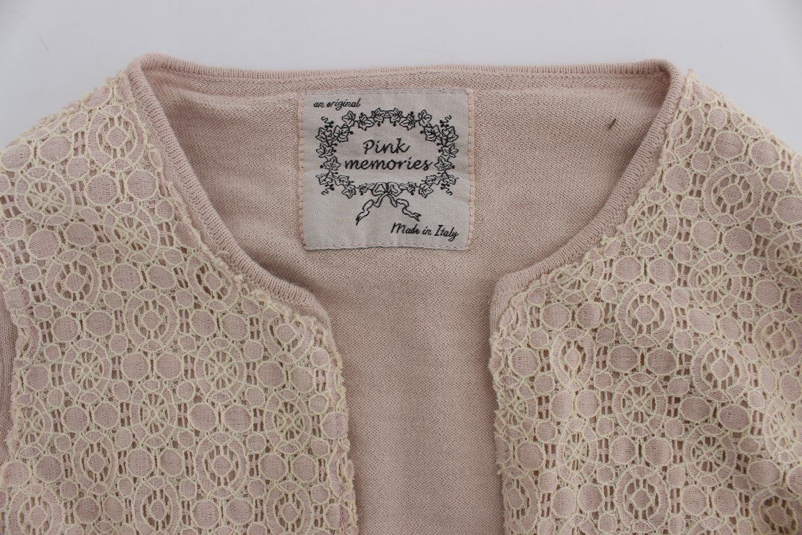 Elegant Pink Wrap Sweater Cotton Knit - SEHABRANDS