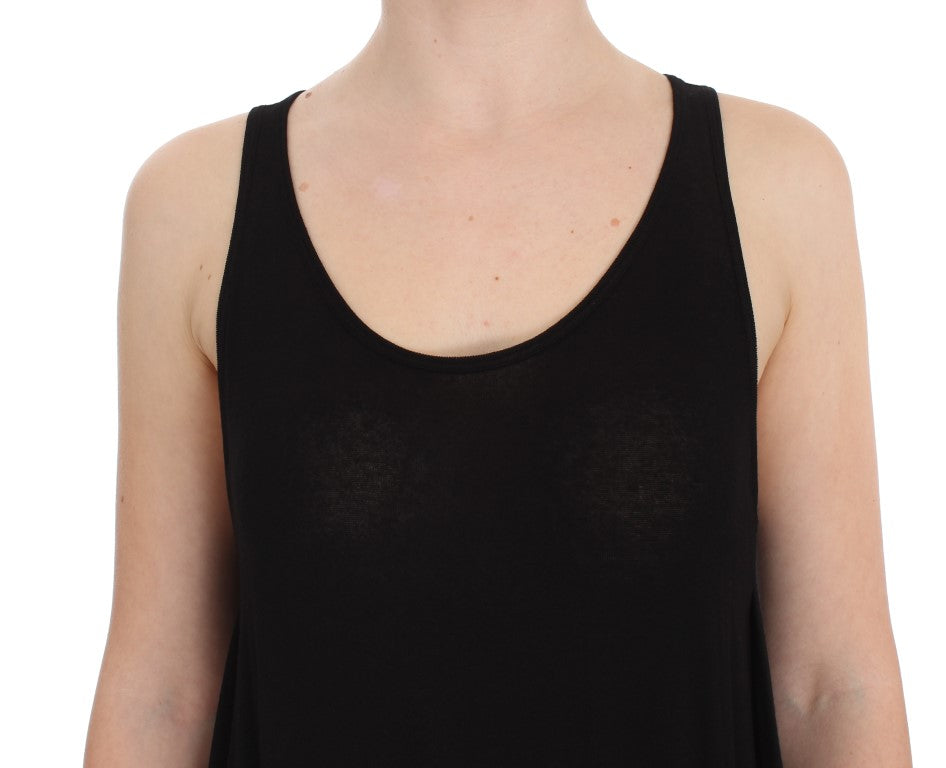 Sleek Black Cami Blouse Tank Top - SEHABRANDS