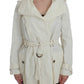 Elegant White Wrap Trench Jacket - SEHABRANDS