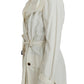 Elegant White Wrap Trench Jacket - SEHABRANDS