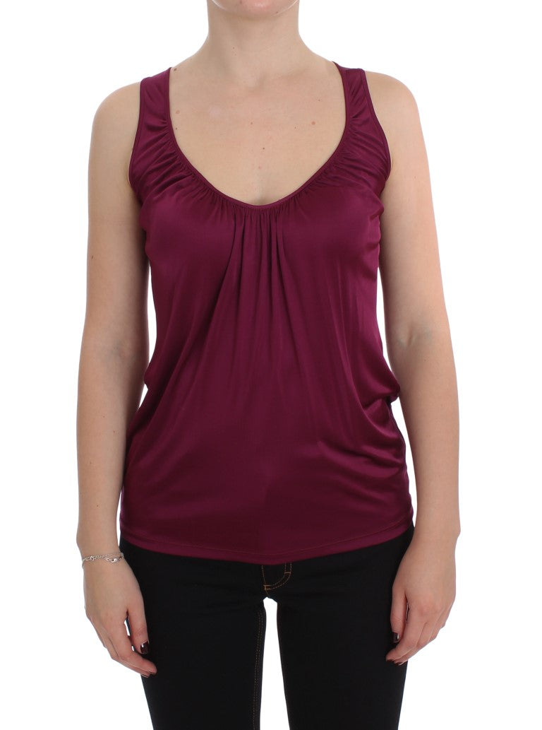 Elegant Purple Rayon Cami Blouse - SEHABRANDS