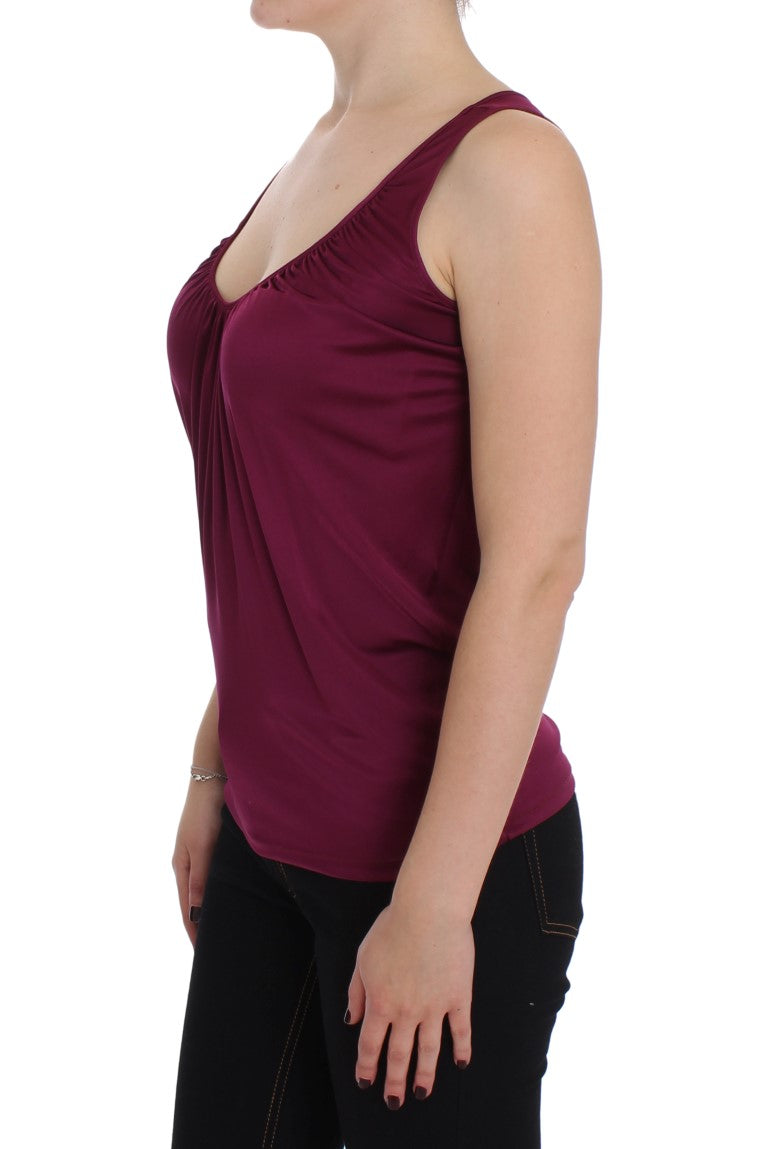 Elegant Purple Rayon Cami Blouse - SEHABRANDS