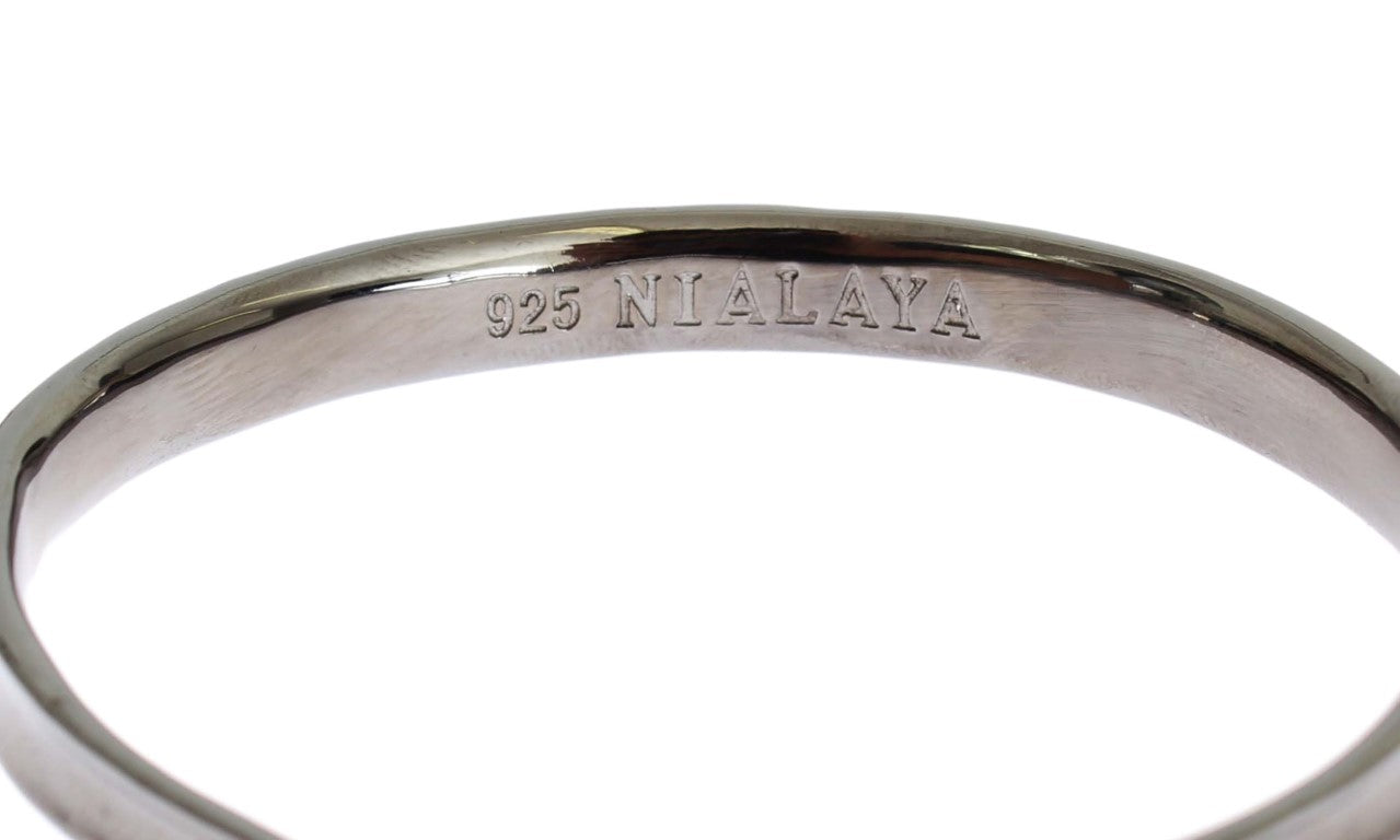 Elegant Rhodium Silver Bangle - SEHABRANDS