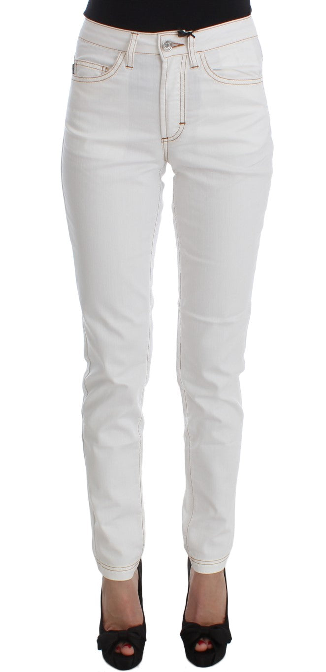 Chic White Slim Fit Denim - SEHABRANDS