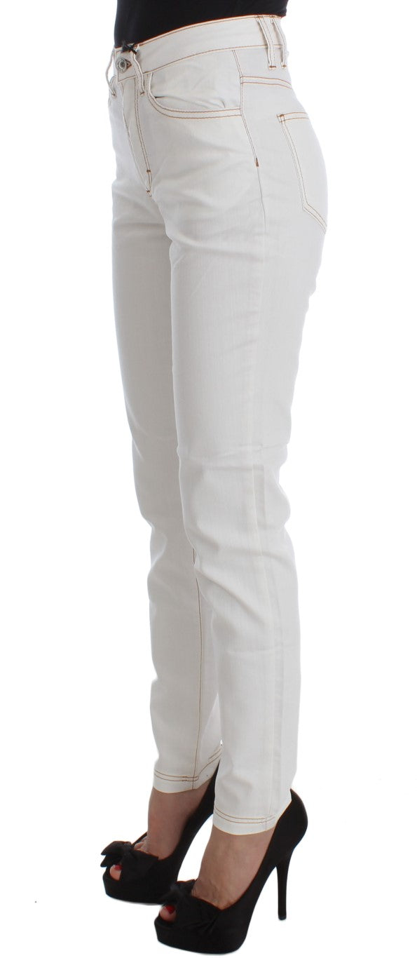 Chic White Slim Fit Denim - SEHABRANDS