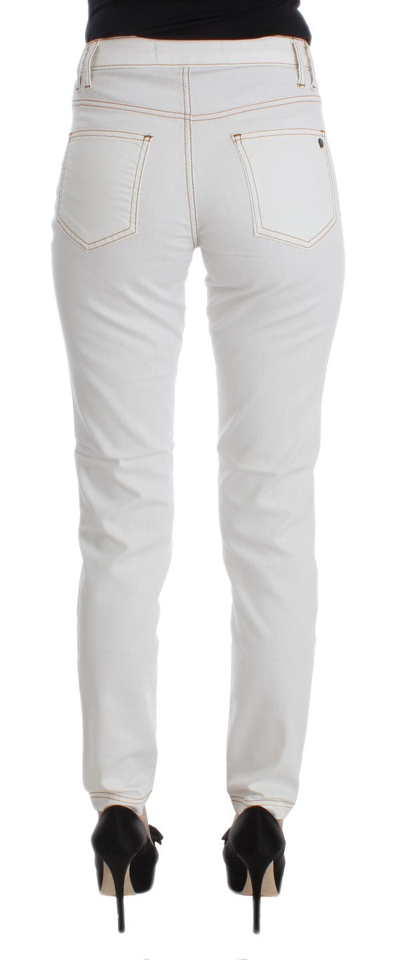 Chic White Slim Fit Denim - SEHABRANDS