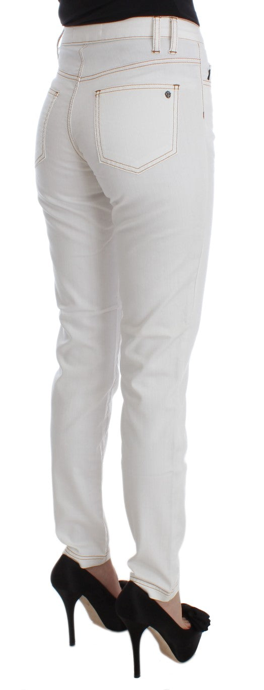 Chic White Slim Fit Denim - SEHABRANDS