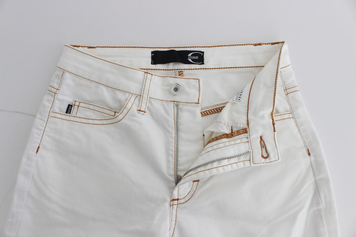 Chic White Slim Fit Denim - SEHABRANDS