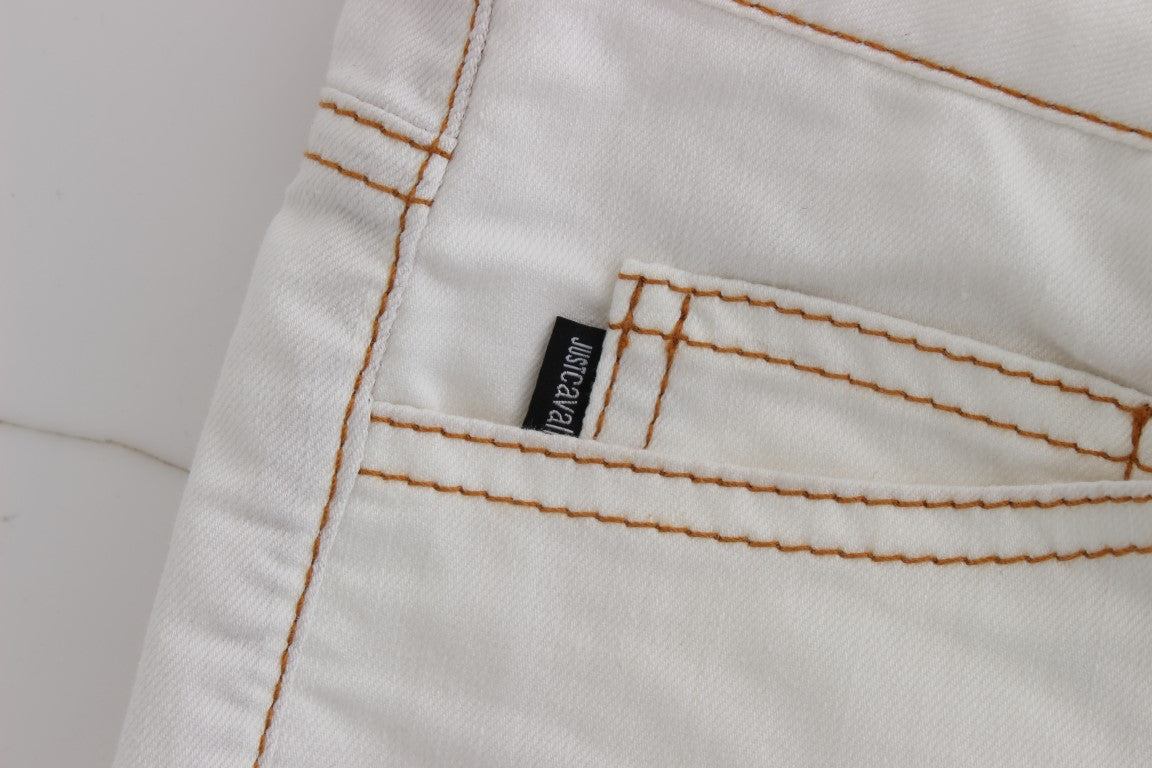 Chic White Slim Fit Denim - SEHABRANDS