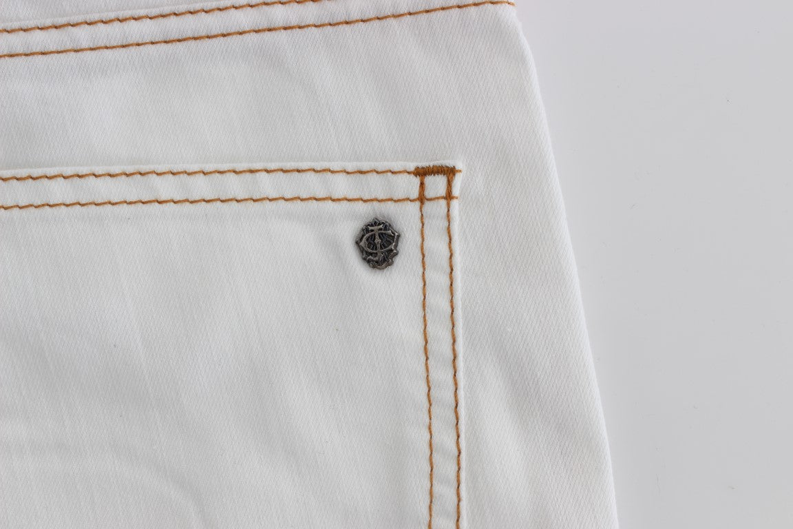 Chic White Slim Fit Denim - SEHABRANDS