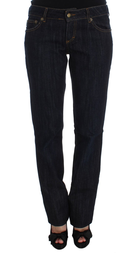 Chic Blue Straight Fit Designer Jeans - SEHABRANDS