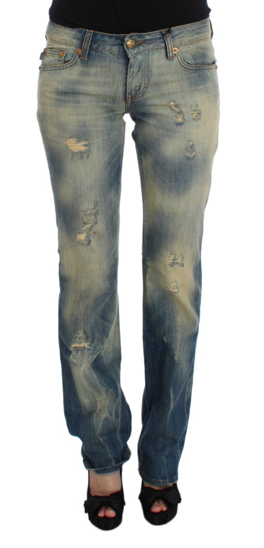 Elegant Slim Bootcut Blue Jeans - SEHABRANDS