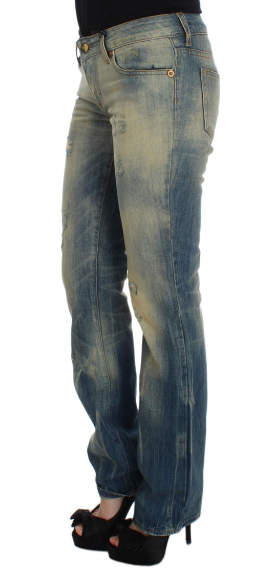 Elegant Slim Bootcut Blue Jeans - SEHABRANDS