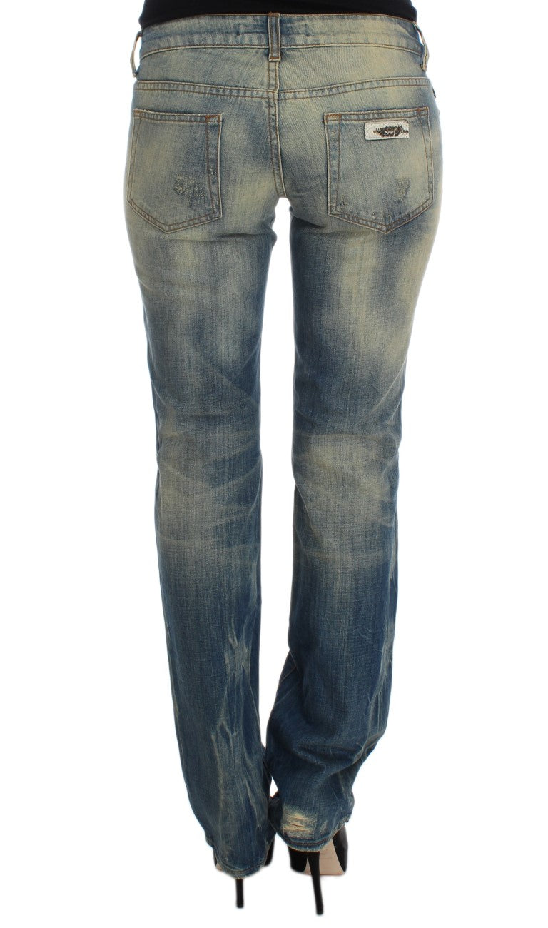 Elegant Slim Bootcut Blue Jeans - SEHABRANDS