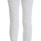 Chic Slim Fit White Cotton Jeans - SEHABRANDS