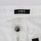 Chic Slim Fit White Cotton Jeans - SEHABRANDS