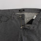 Chic Gray Slim-Fit Designer Jeans - SEHABRANDS