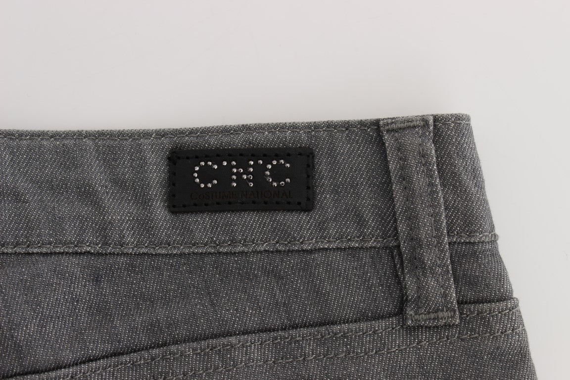 Chic Gray Slim-Fit Designer Jeans - SEHABRANDS