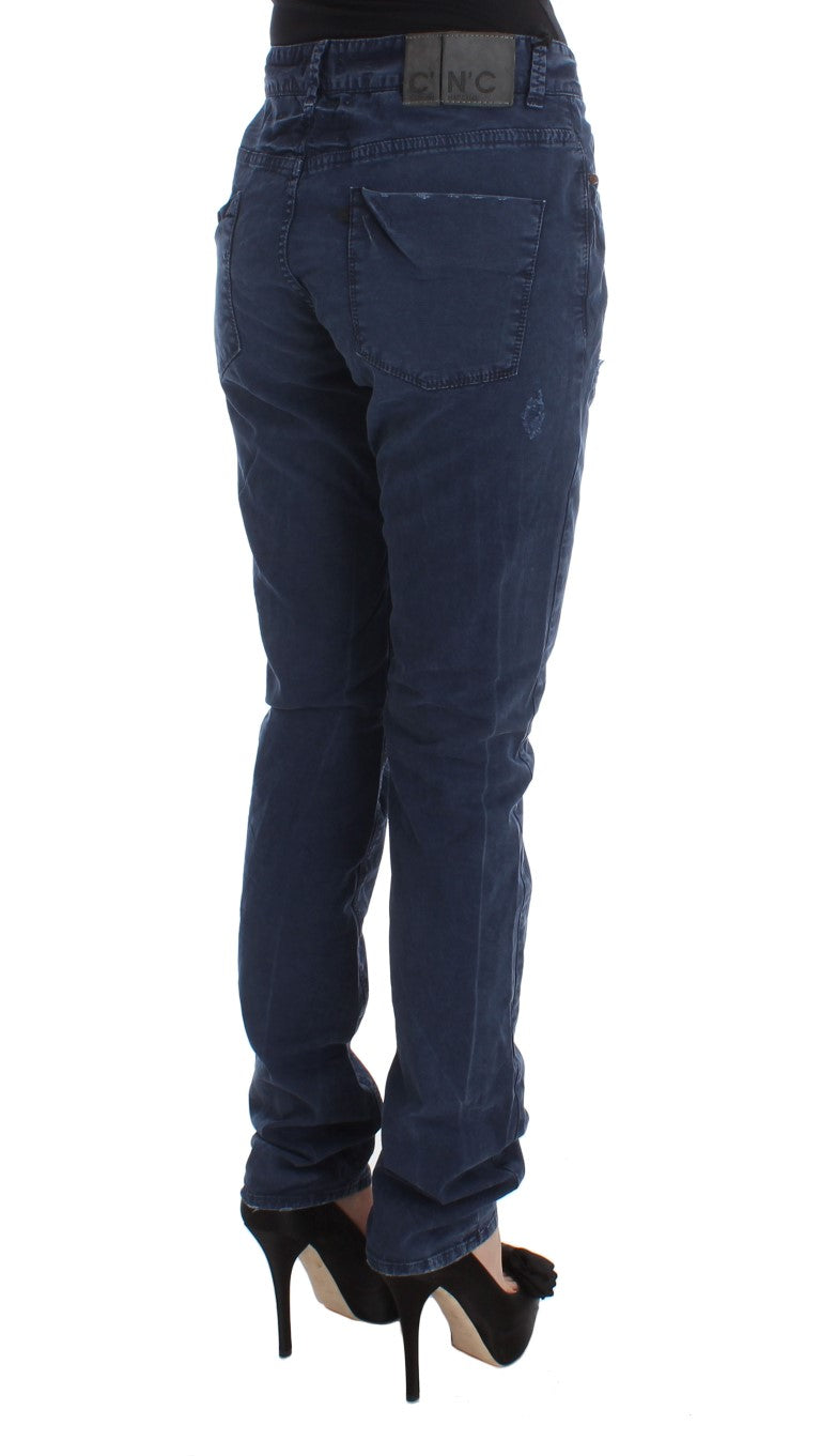 Chic Regular Fit Blue Denim Jeans - SEHABRANDS