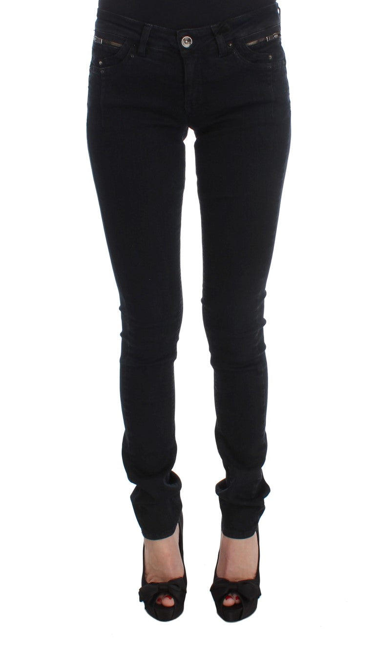 Sleek Slim Fit Designer Jeans in Classic Black - SEHABRANDS