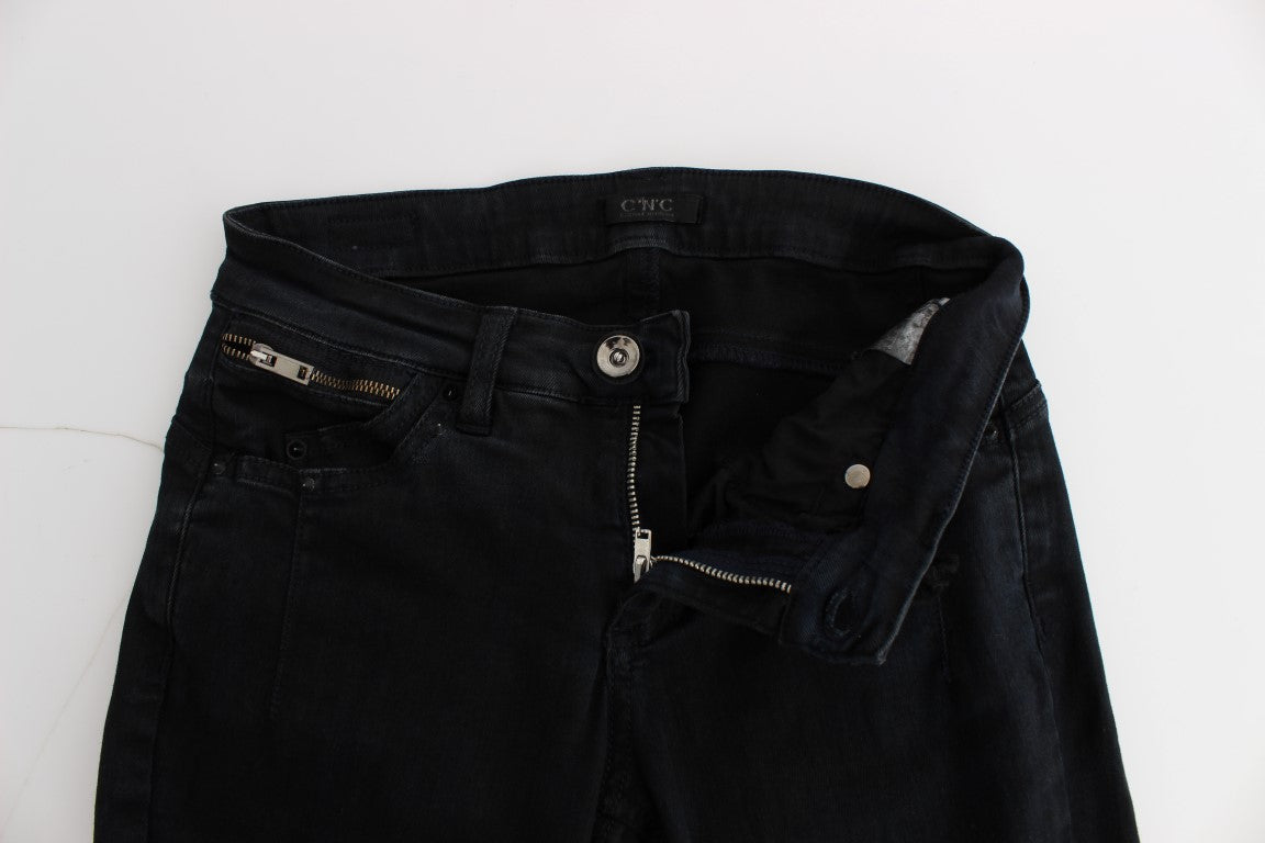 Sleek Slim Fit Designer Jeans in Classic Black - SEHABRANDS