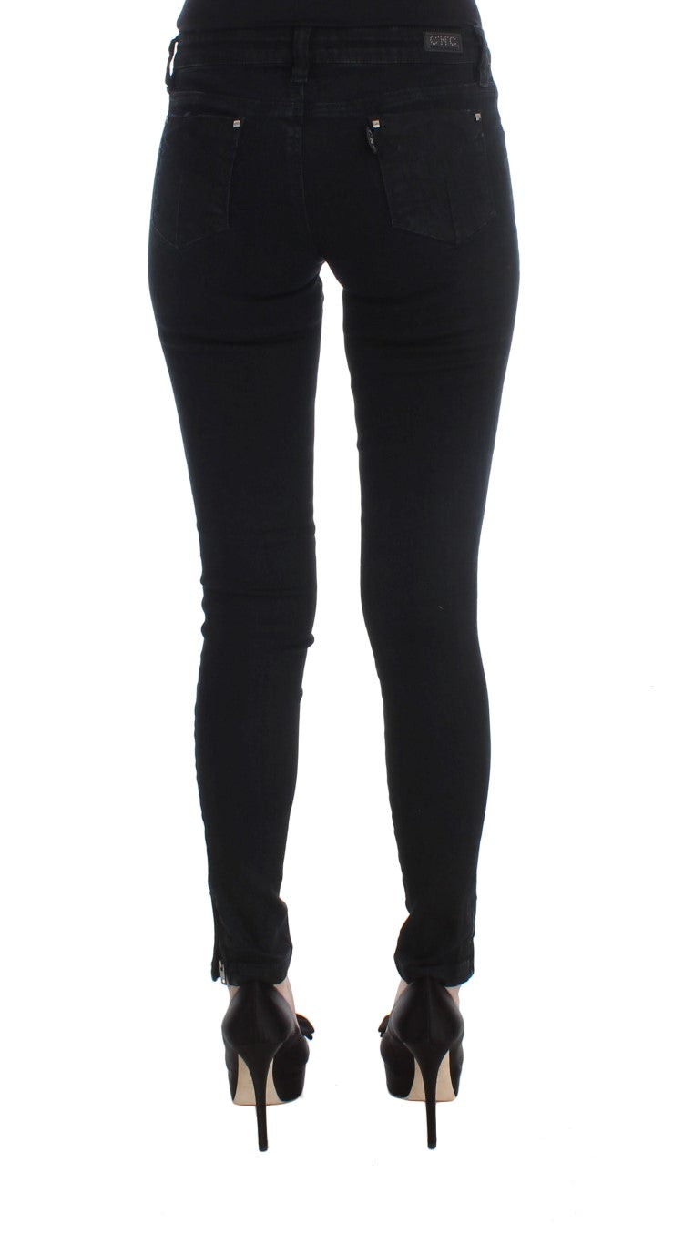 Sleek Black Slim Fit Designer Jeans - SEHABRANDS