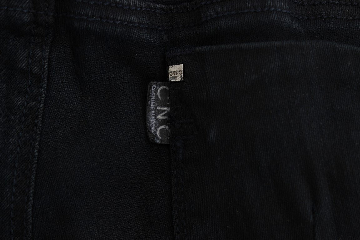 Sleek Black Slim Fit Designer Jeans - SEHABRANDS