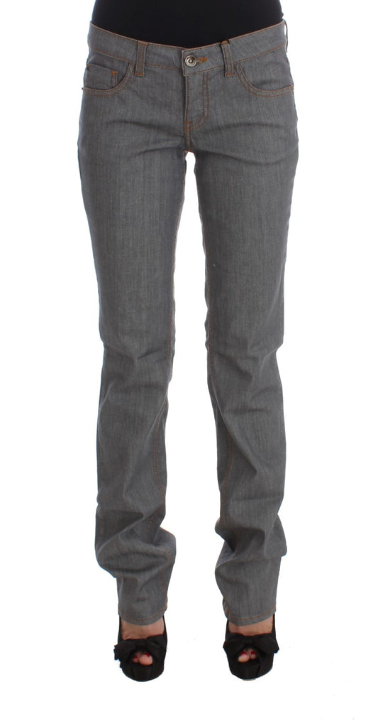 Elegant Gray Regular Fit Jeans - SEHABRANDS