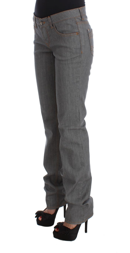 Elegant Gray Regular Fit Jeans - SEHABRANDS