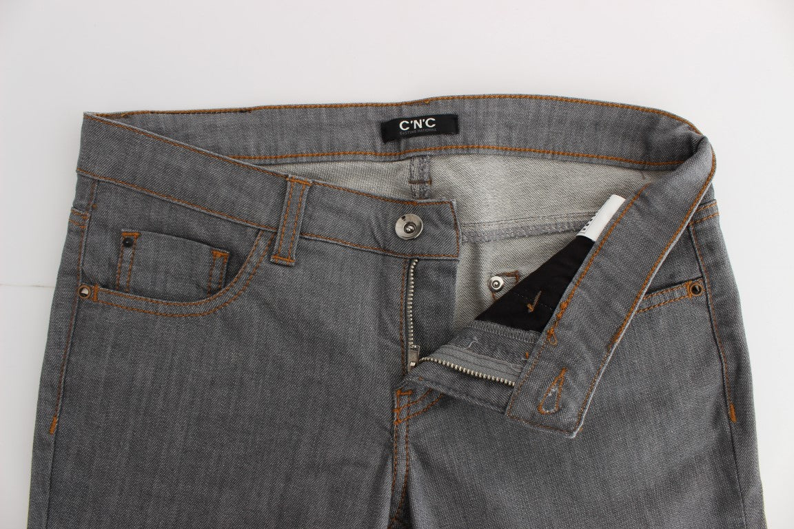 Elegant Gray Regular Fit Jeans - SEHABRANDS