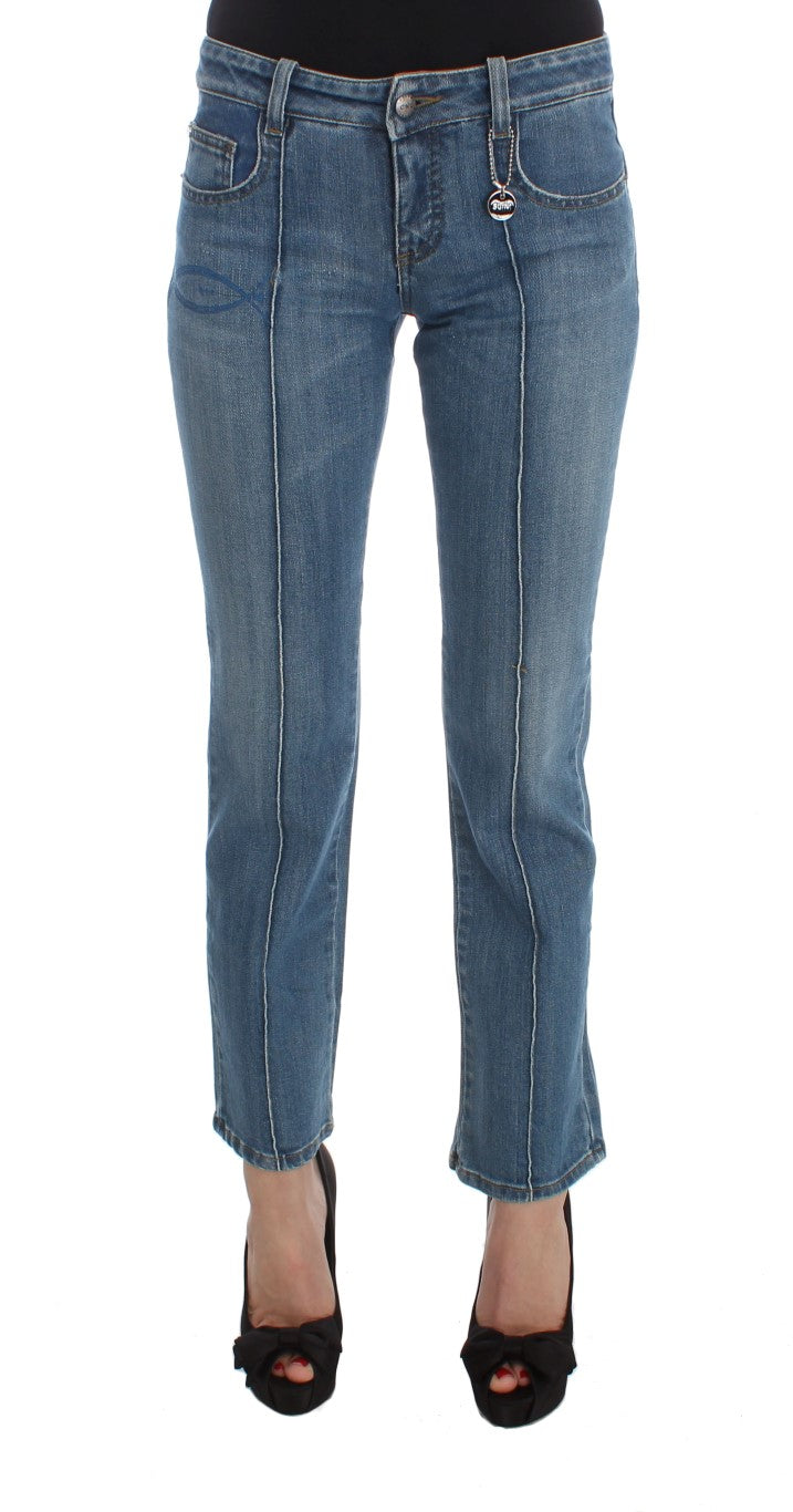 Chic Slim Fit Blue Jeans for the Modern Woman - SEHABRANDS