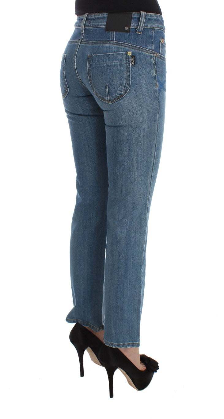 Chic Slim Fit Blue Jeans for the Modern Woman - SEHABRANDS