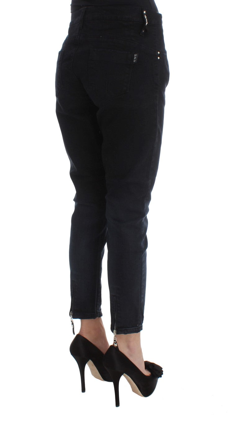 Sleek Slim Fit Black Denim Jeans - SEHABRANDS