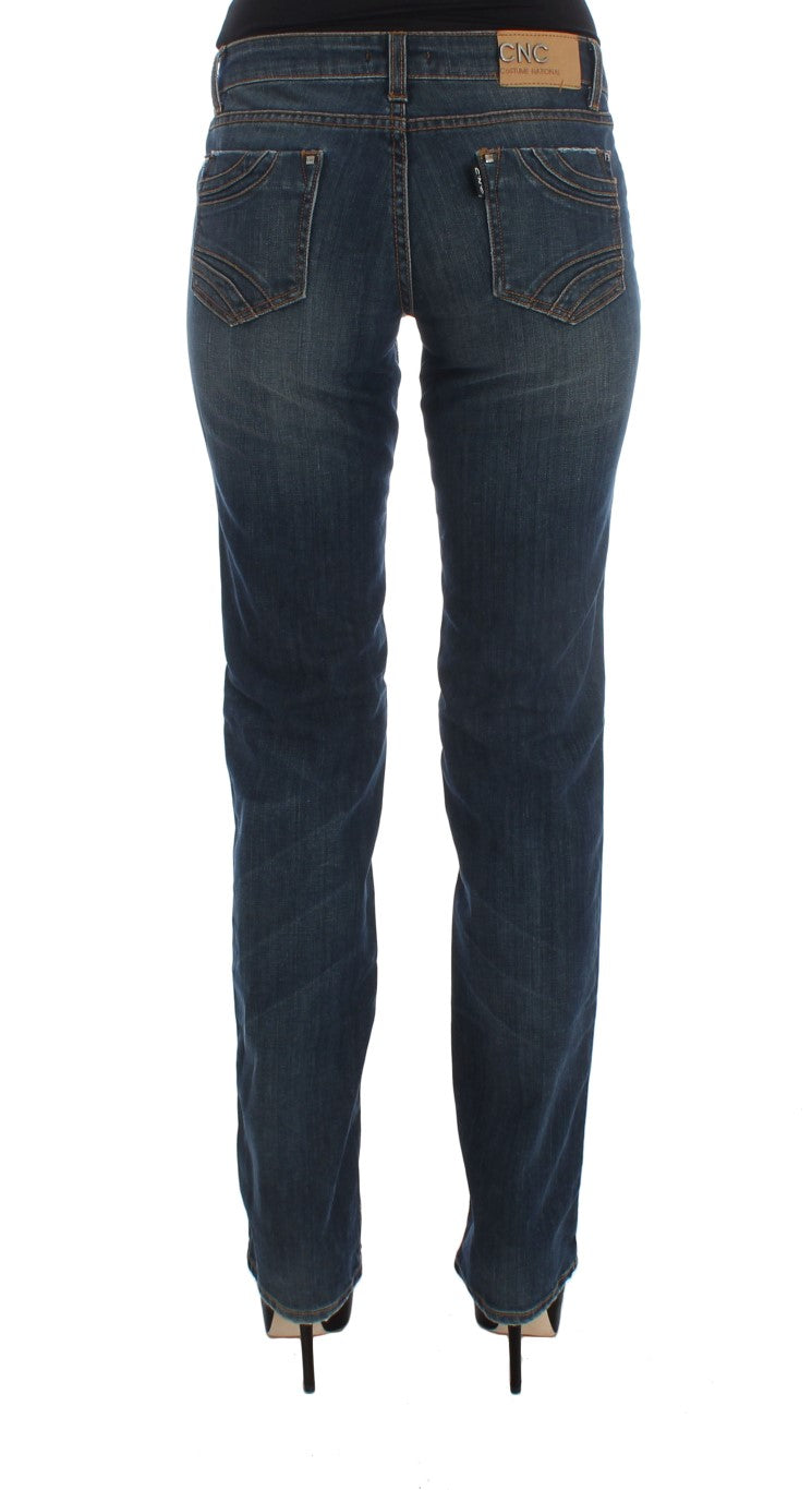 Chic Blue Regular Fit Designer Jeans - SEHABRANDS