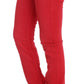 Chic Red Slim Fit Jeans - SEHABRANDS