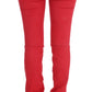 Chic Red Slim Fit Jeans - SEHABRANDS