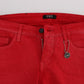 Chic Red Slim Fit Jeans - SEHABRANDS