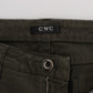 Chic Slim Fit Green Cotton Jeans - SEHABRANDS