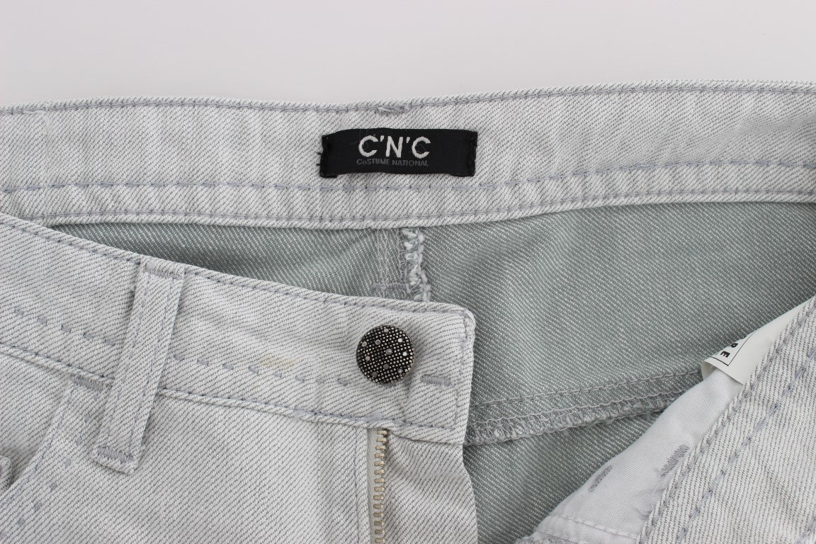 Chic Gray Slim Fit Designer Jeans - SEHABRANDS