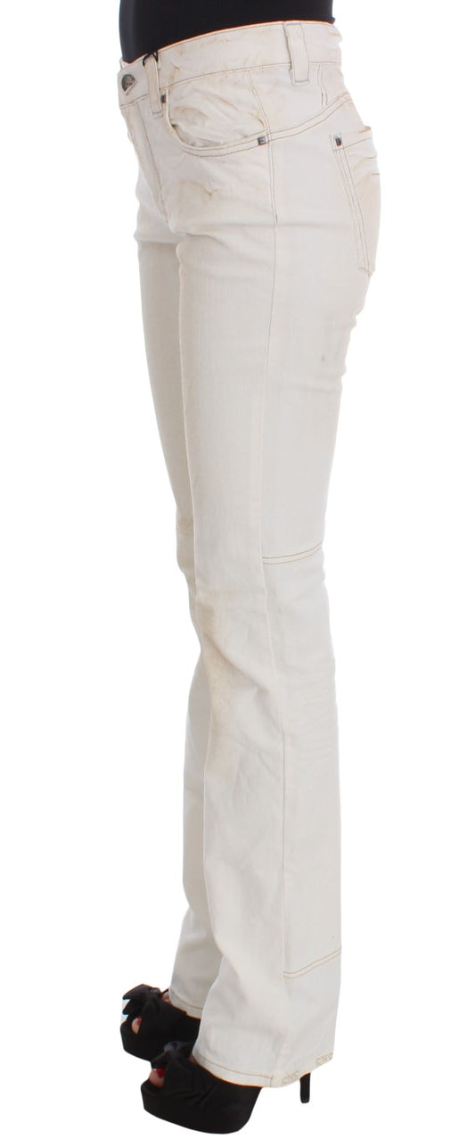 Chic White Slim Fit Designer Jeans - SEHABRANDS