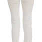 Chic White Slim Fit Designer Jeans - SEHABRANDS