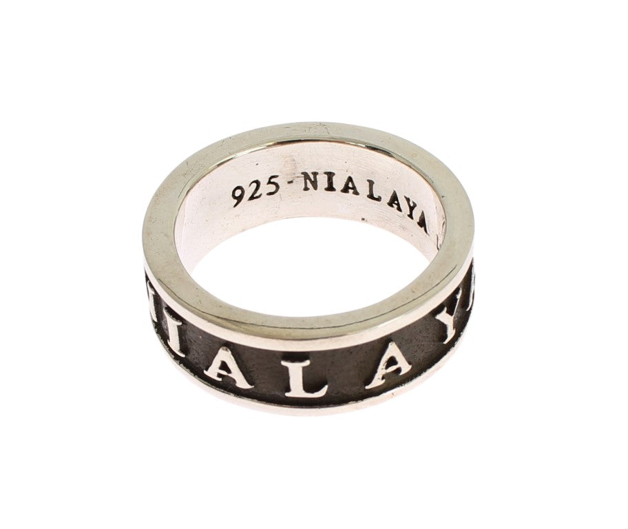 Elegant Silver and Black Men's Sterling Ring - SEHABRANDS