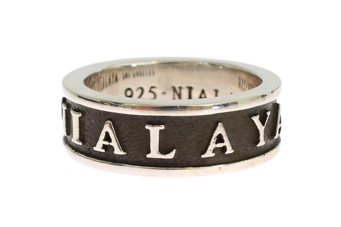 Elegant Silver and Black Men's Sterling Ring - SEHABRANDS