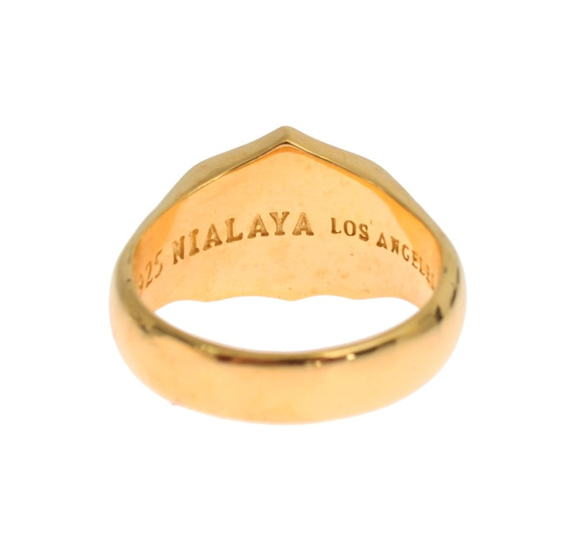 Elegant Men's Gold Plated Silver Ring - SEHABRANDS