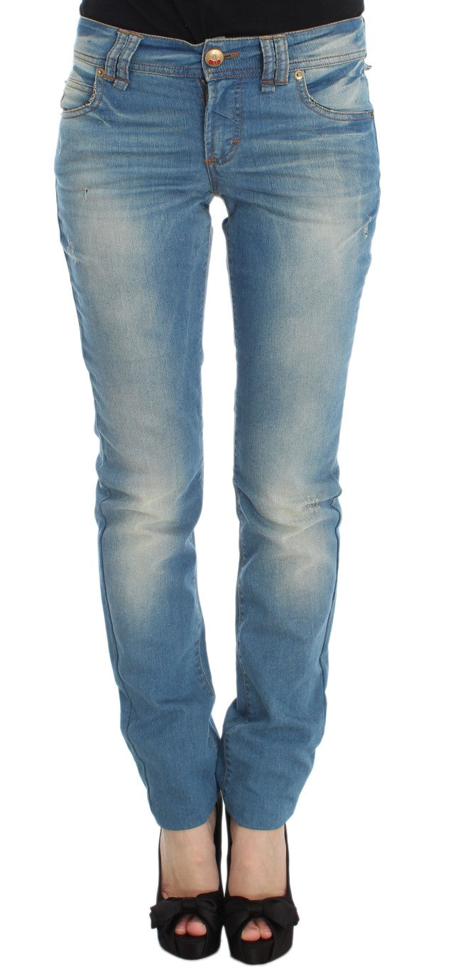 Sleek Blue Slim Fit Designer Jeans - SEHABRANDS