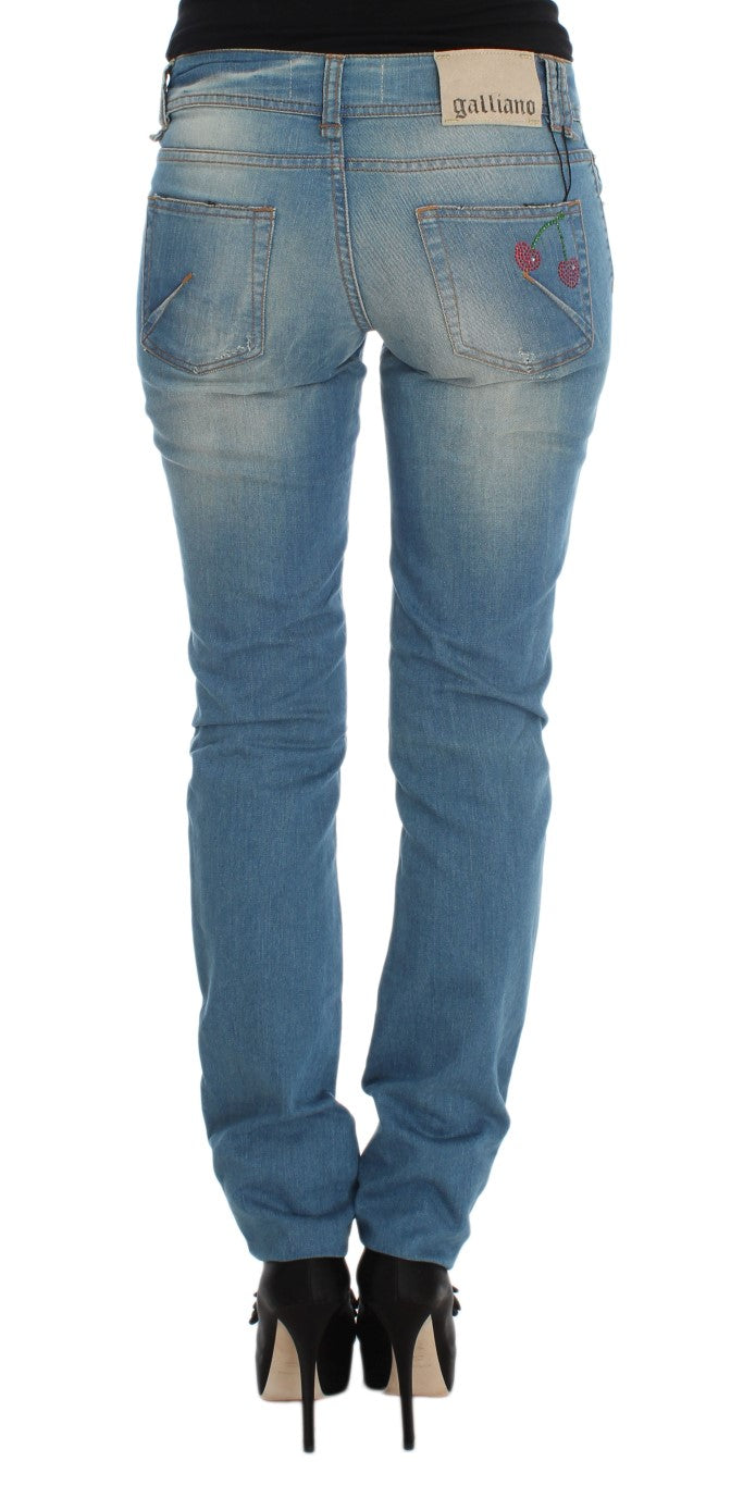 Sleek Blue Slim Fit Designer Jeans - SEHABRANDS