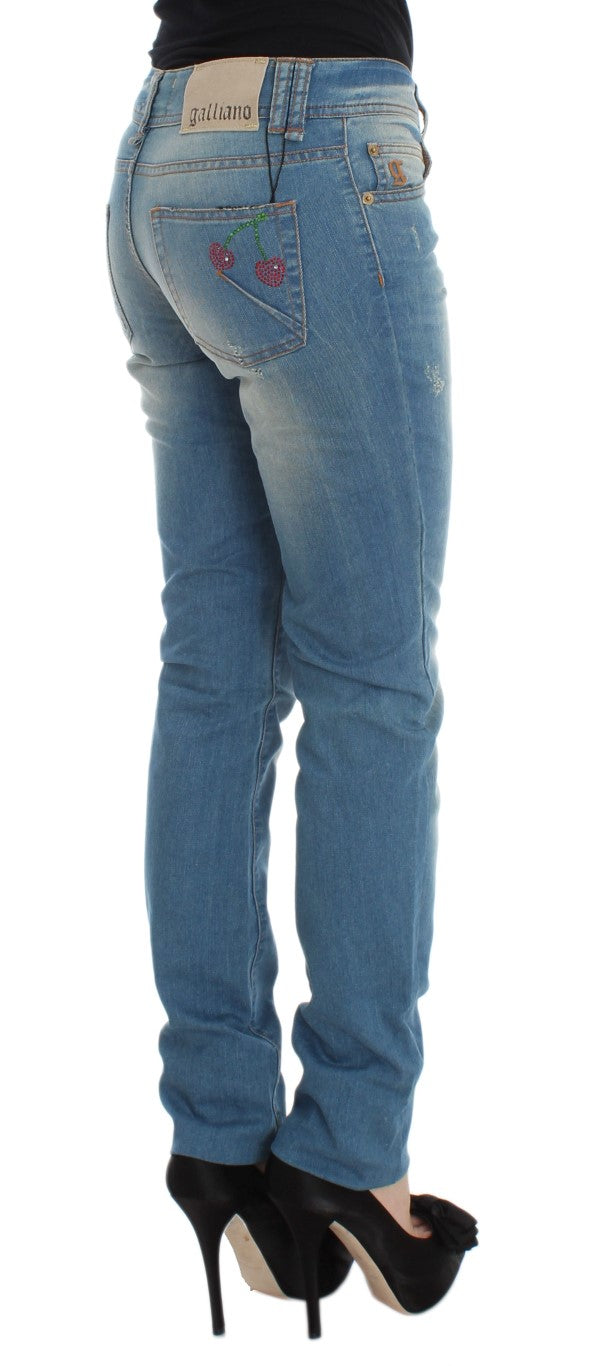 Sleek Blue Slim Fit Designer Jeans - SEHABRANDS