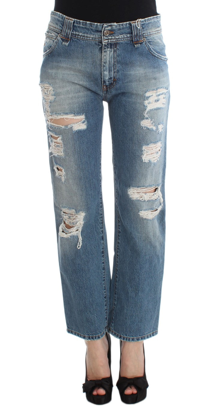 Chic Boyfriend Blue Wash Jeans - SEHABRANDS