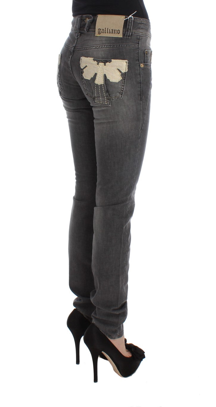 Elegant Slim Fit Gray Wash Jeans - SEHABRANDS